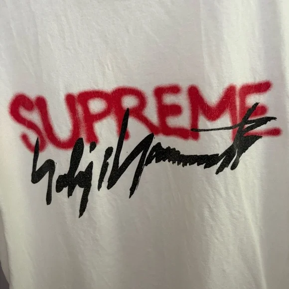 SUPREME x YOHJI YAMAMOTO sz M White Cotton Tshirt Short Sleeve Tee - Picture 3 of 9